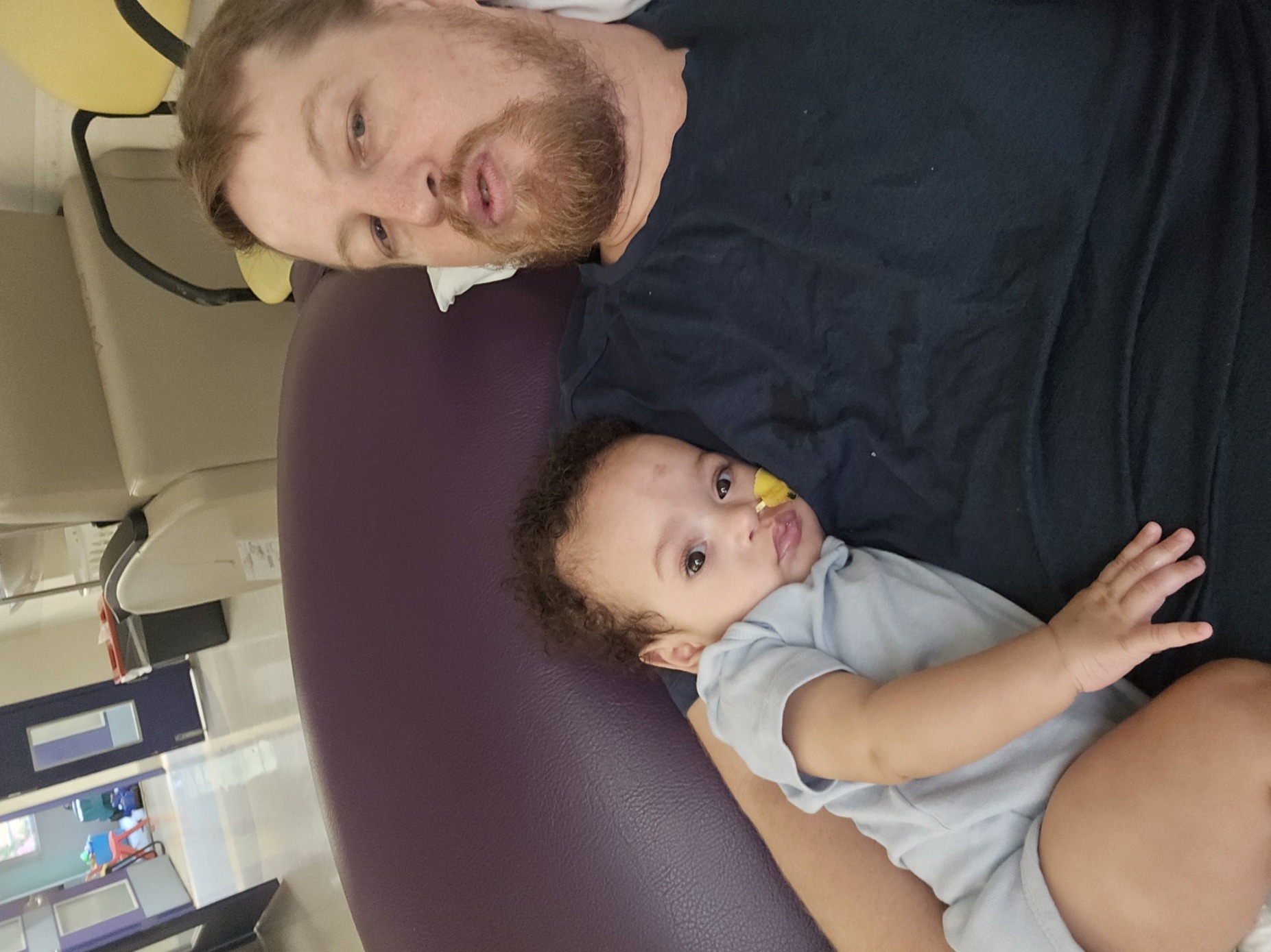 Dad and Matteo hanging out in the ward. Nearly home.